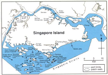  Singapore on Map Of Singapore Island Waters